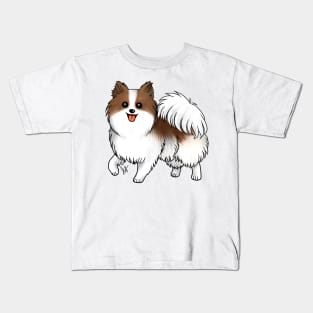 Dog - Pomeranian - Brown and white Kids T-Shirt